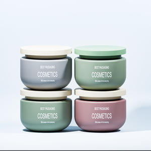 Barattolo Cosmetico Vuoto Ecologico Rotondo Opaco da <span class=keywords><strong>250</strong></span> <span class=keywords><strong>Ml</strong></span> in Plastica Gialla con Tappo a Vite per Scrub Corpo - Product Image 4