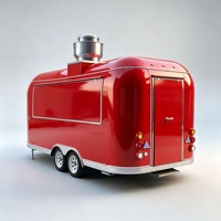 Remorque de restauration mobile en acier inoxydable avec comptoir, armoire et plan de travail, aménagement personnalisé pour la vente en extérieur de hot-dogs, bonbons et frites