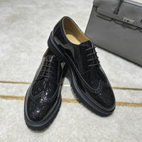 Herren Lederschuhe Schwarz Leichtgewichtig und Höhenerhöhend Plateau-Anzugschuhe Luxuriöse Business-Schuhe