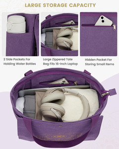 Free sample 18L Side-Cinch Shopper <b>Gym</b> Yoga <b>Tote</b> Bag Lightweight Nylon Shoulder Beach Travel <b>Tote</b> Bags for Women Handbag - Product Image 3