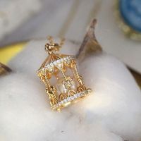 Cristal 925 Sterling Argent Plaqué Bijoux Accessoires Mignon Animal Carrousel Cheval Pendentif Collier Collier En Or