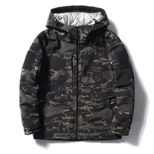 Veste d'hiver camouflage DF22 pour homme, avec doublure réfléchissante, capuche et fermeture éclair, coupe-vent et chaude. - Product Image 3