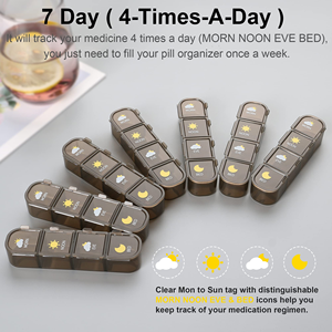 Boîte de rangement multifonctionnelle en plastique sans BPA GLosen avec 21 compartiments, boîte à pilules portable pour transporter les médicaments en extérieur. - Product Image 3
