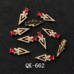 Nouveauté 3D cristal Nail Art strass breloques creux <span class=keywords><strong>Triangle</strong></span> goutte d'eau AB couleur métal déco produit de beauté pour ongles - Product Image 6