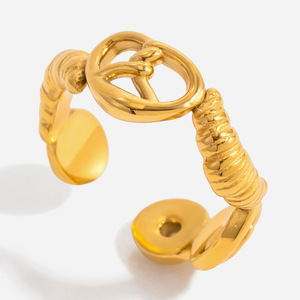 Heart-Shaped <b>Open</b> <b>Ring</b> 18K Gold Stainless Steel Women's Jewelry Gift Fashion <b>Rings</b> JDR0208003 - Product Image 1