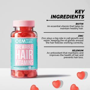 Haar, huid & nagels <span class=keywords><strong>gummy</strong></span> snoep voor volwassenen met biotine 10.000 mcg, suikervrij, vegan, 60 <span class=keywords><strong>gummy</strong></span> snoepjes, rechtstreeks van de fabriek - Product Image 2