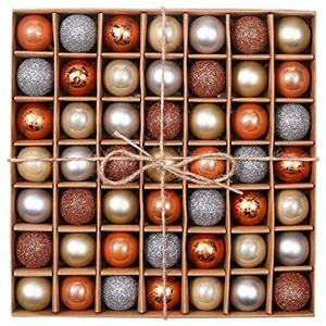 Lot de 49 boules de Noël personnalisées de 3 cm, décorations en plastique peintes pour arbres de Noël - Product Image 1