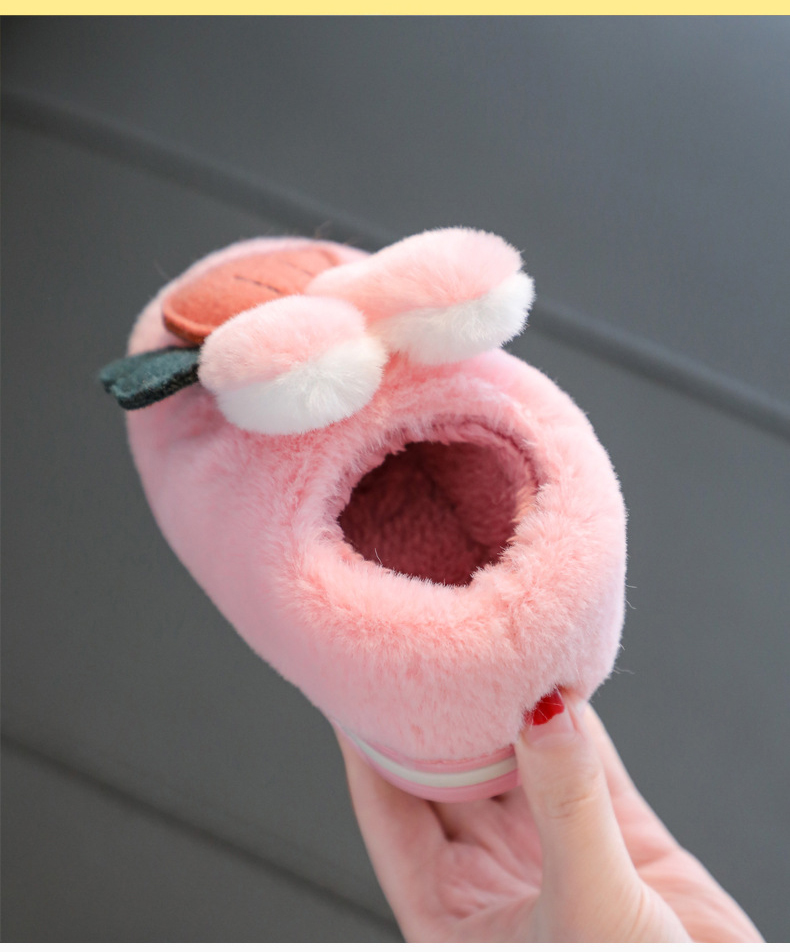 Children's Cotton Slipper Girl Winter Indoor Cute Cartoon Anti-slip Kids House Slippers