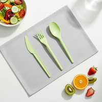 Ensemble de couverts jetables écologiques biodégradables Greenday CPLA de 6,5 pouces avec couteau, fourchette et cuillère pour restaurants, certifié BPI