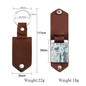 Llavero Portátil de Lujo Ligero de Cuero PU y Aluminio, Colgante Metálico Plegable para Fotos, Accesorios DIY, Marco de Fotos, Adorno - Product Image 3