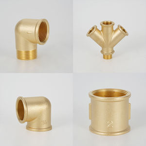 Adaptateur de tuyau PEX PAP en cuivre <span class=keywords><strong>multicouche</strong></span> basse pression coudé fileté à 90 degrés en laiton poli personnalisé pour la construction - Product Image 2