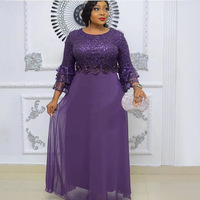 Nouvelle Robe Empire Basique d'Été 2025 en Mousseline de Soie et Dentelle Lourde, Style Bodycon Col Rond pour Femmes Grandes Tailles, Sexy, pour l'Afrique et l'Europe