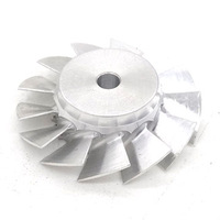 Hélice en aluminium usinée CNC sur mesure avec alésage central et ailettes de refroidissement radiales pour applications de pompes ou de ventilateurs
