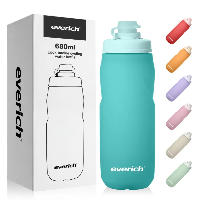 Custom Logo 680 ml Portable Light Weight Soft Cycling Sports Water Bottle Plastic Sport Squeeze Bottle For Bicycle Bike