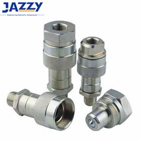 JAZZY P002B Raccord pneumatique à déconnexion rapide en acier inoxydable et laiton, accouplement rapide hydraulique type Poppet, face plate, à visser
