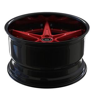 Cerchi forgiati personalizzati da <span class=keywords><strong>20</strong></span> e 21 pollici con faccia nera e rossa lucida per 2005 E60 - Product Image 3