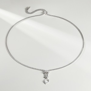 Collar de Plata de Ley S925 con un Solo Diamante, Cadena de Clavícula Súper Delgada con Hilo Invisible, Encanto Femenino - Product Image 5