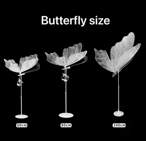 Wholesale Butterfly Large White Warm White Led Light Wedding Lighted Butterfly For Wedding Event Decorations