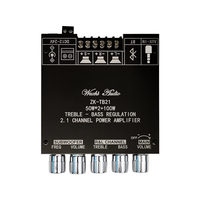 WUZHI AUDIO ZK-TB21Speaker Amplificateur Module Son Numérique 2.1 Canaux BT 50W * 2 + 100W TPA3116D2 Treble Bass Subwoofer Version APP