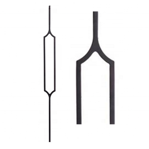 Escalera de hierro forjado de alta clase para interior, balaustre de acero cruzado - Product Image 4