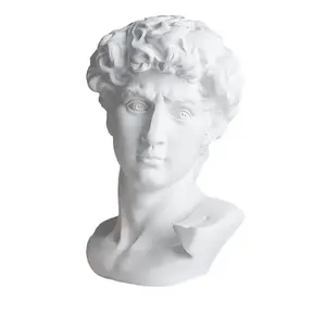Envío rápido resina artesanía David estatua busto griego decoración del hogar estilo romano resina David figura ornamento estatua