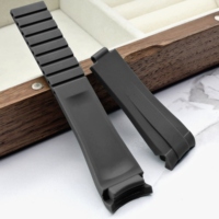 Bracelet de montre en caoutchouc TPU 20mm 21mm à bout incurvé personnalisé en gros pour bracelets de montre de qualité Rolex Daytona & Submariner