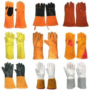 Guantes de seguridad para trabajo de jardinería, ala de cuero de cabra de grano - Product Image 4