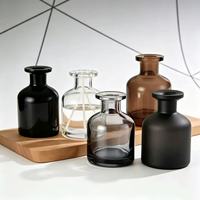 Bouteille en verre vide pour diffuseur de parfum, flacon d'aromathérapie ambré ou transparent de 50 ml, 100 ml, 150 ml avec bâtonnets