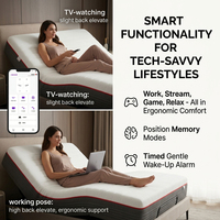 Cama Eléctrica Ajustable para Hoteles, Motor Silencioso OKIN 35dB, Control Remoto y por Aplicación, Tela Antiácaros, Carga de 300 kg
