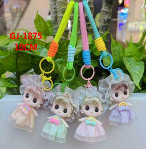 Jolie poupée en peluche de 10cm, jouet porte-clés suspendu pour filles, animal en peluche doux avec chapeau et robe, cadeau pour enfants - Product Image 3