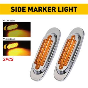ไฟเลี้ยวข้าง DC12V-24V 16LED สีเหลืองอำพัน สำหรับรถบรรทุก Peterbilt MACK International Freightliner และรถบัส - Product Image 4