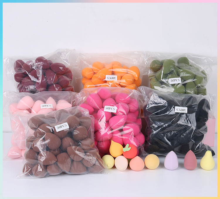 Customized Logo Mix Colors Multi Shapes Latex Free Beauty Make Up Sponge Pink Red Yellow Cosmetic Puff Makeup Sponges Blender