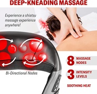 LUYAO Großhandel drahtlose Deep Tissue Vibration Shiatsu Kneten Taille Rücken und Nacken Schulter Massage gerät Umhängetasche