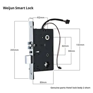 قفل باب فندقي من الفولاذ من ويتشوانغجيا، أسطوانة مطلية بالزنك باللون الأسود، درجة أمان ANSI <span class=keywords><strong>3</strong></span>، مسافة 60 مم من المحور إلى القفل، مزود بمفتاحين - Product Image 5