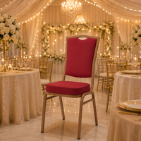 Chaises de mariage de luxe en acier durable, empilables, pour banquets, hôtels, appartements et locations événementielles