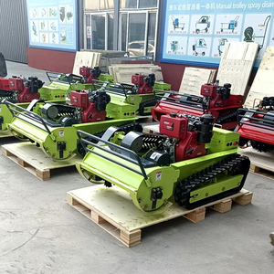 เครื่องตัดหญ้าแบบไร้สายบังคับด้วยรีโมท ใช้เครื่องยนต์เบนซิน  แบบตีนตะขาบ  สำหรับการเกษตร  หุ่นยนต์ AI ตัดหญ้า - Product Image 3