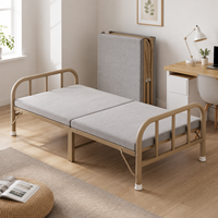 Nouveau Lit Pliant Extensible Inclinable 2026 avec Cadre en Acier Inoxydable, Portable, pour Hôtels, Style Simple et Moderne