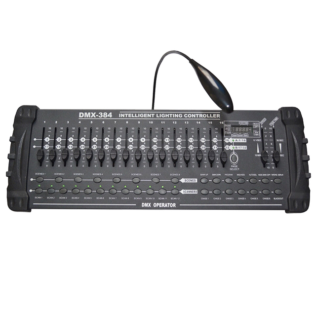 384B Intelligent Lighting Controller DMX Console for Stage Lighting Mixer of LED PAR Beam & Moving Head Light on Desk