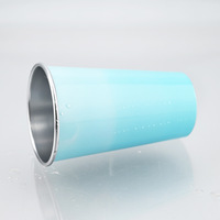 Tasse à bière portable en acier inoxydable de 16oz avec logo personnalisé pour eau froide, tasse à bière magique à sublimation pour le camping en plein air