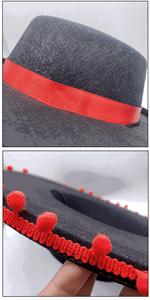 Elegant Festive Canvas Sombrero Party <strong>Hat</strong> Unisex Adults Summer Casual Cross-Border Celebrations Halloween <strong>Red</strong> Ribbon <strong>Top</strong> <strong>Hats</strong> - Product Image 5