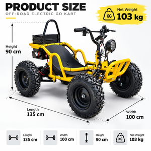 <span class=keywords><strong>Kart</strong></span> électrique tout-terrain 1000W pour adultes avec moteur DC sans balais, vitesse maximale de 44 km/h, idéal pour l'extérieur - Product Image 2