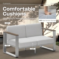 Ensemble de meubles d'extérieur en aluminium pour 4 personnes, combinaison de meubles de cour adaptée à la terrasse, au jardin, au porche