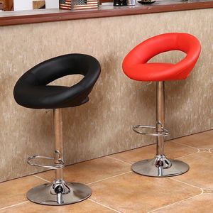 Sgabello <span class=keywords><strong>da</strong></span> <span class=keywords><strong>Bar</strong></span> Moderno Girevole e Regolabile, Seduta Imbottita in Pelle PU, Struttura in Metallo Resistente, Sedia <span class=keywords><strong>da</strong></span> Bancone per Cucina e <span class=keywords><strong>Bar</strong></span> di <span class=keywords><strong>Casa</strong></span> - Product Image 2