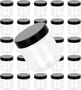 Pots en plastique PET transparents pour soins de la peau avec couvercles à vis – Diverses tailles pour crèmes, miel et beurres corporels - Product Image 1