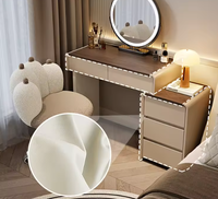 Ensemble coiffeuse de luxe élégant et tendance, style crème, avec miroir lumineux, pour chambre à coucher, pour filles