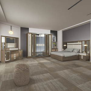 Le plus récent ensemble complet de <span class=keywords><strong>chambre</strong></span> à coucher en <span class=keywords><strong>bois</strong></span> pour adultes style appartement avec armoire pour la maison ou les meubles du hall de l'hôtel - Product Image 1
