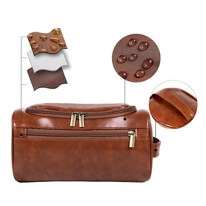 Trousse de Toilette de Luxe Portable en Cuir PU Imperméable, Sac de Maquillage de Voyage Suspendu pour Hommes, Trousse Cosmétique pour Salle de Bain - Product Image 5
