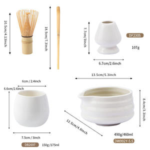 ML Venta Al Por <span class=keywords><strong>Mayor</strong></span> De Matcha Portable Ceramic Chawan Matcha Bowl Set Ensemble De Matcha Juego De cuatro piezas con colores opcionales - Product Image 5