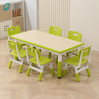Table et chaises de maternelle en plastique pour enfants, ensemble de mobilier d'étude pour garderie, bureau préscolaire, chambre d'enfant, petit bureau de dessin