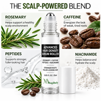 Magibely Advanced Hair Density Serum Roll-On 25ml Ekstrak Rosemary Pumpkin Seed Perawatan Kulit Kepala Cairan Minyak Pertumbuhan Rambut Melembapkan